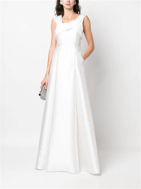 Alberta Ferretti Off Shoulder Satin Gown Farfetch