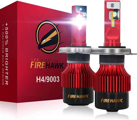 Firehawk 2024 New H4 9003 Hb2 Led Headlight Bulbs 25000lm Japanese Chips 500 Brighter 6000k