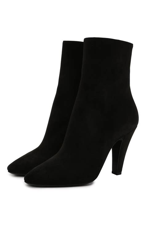 Женские черные замшевые ботильоны SAINT LAURENT купить в интернет ...
