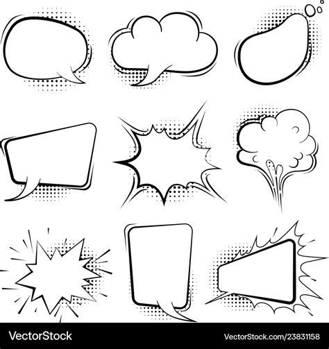 Comic speech bubbles retro cartoon balloon Vector Image