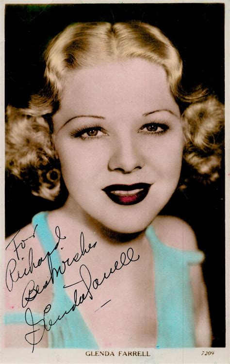 At Auction Glenda Farrell Signed 5x3 Inch Approx Colour Photo Signed