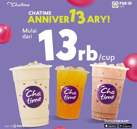 Promo Anniversary Ke 13 Chatime Diskon Rp 15000 Hingga Buy 1 Get 1 Free