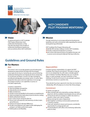 Fillable Online Aicp Candidate Pilot Program Mentoring Guidelines Fax