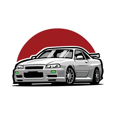 Japanese Jdm Sport Car Vector Illustration Isolated Best For