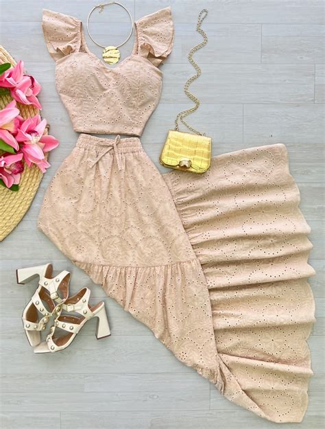 Conjunto Laise Nude Comprar Em Glamix