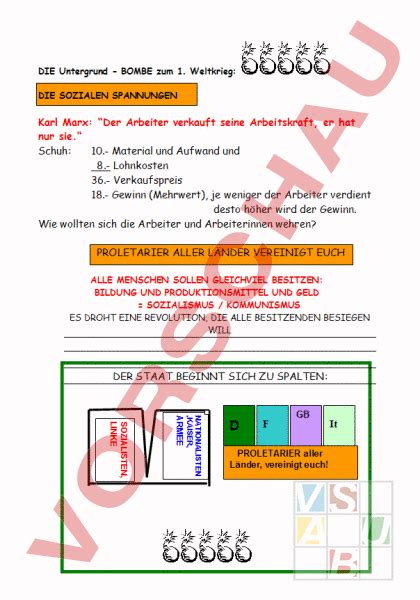 Arbeitsblatt Einfache Folien Sozialismus Geschichte Neuzeit