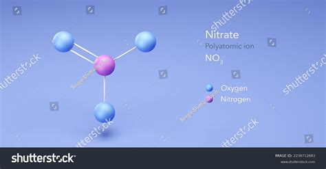 Nitrate Molecular Structures 3d Model Polyatomic Stock Illustration