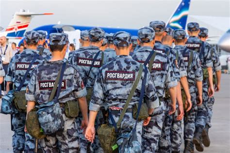 Detachment Of The Russian Guard Of Russia Steps In Formation Russia
