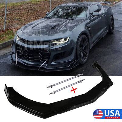 For Camaro Ss Ls Lt Rs Car Front Bumper Lip Spoiler Splitter Black