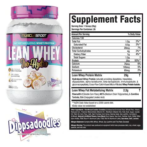 Musclesport Lean Whey Iso Hydro Protein Powder Dippsadoodles 2lb