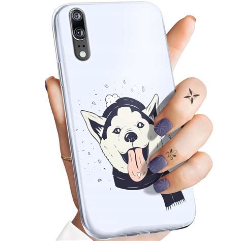 ETUI DO HUAWEI P20 PRO WZORY HUSKY PSY PIESKI OBUDOWA POKROWIEC CASE