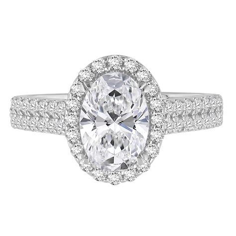 Helzberg Lab Grown Diamonds Lab Grown Diamond Oval Halo Engagement Ring