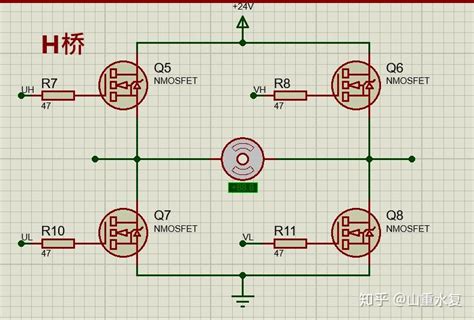 【proteus】单片机h桥驱动24v直流有刷电机 知乎