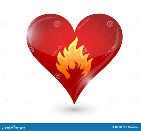 Passion Burning Heart And Fire Stock Illustration Illustration Of Ignite Isolated 32321792