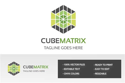 Download Cube Matrix Logo Template Шаблон логотипа на тему графика