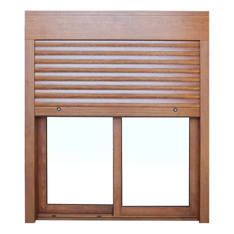 Ventana Aluminio ARTENS Roble Corredera Con Persiana De 140x115cm