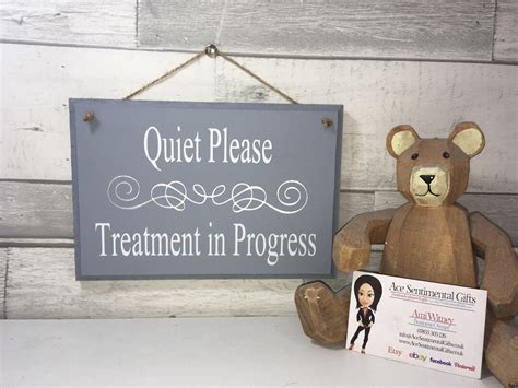 Treatment In Progress Notice Chunky Wooden Door Sign Salon Door