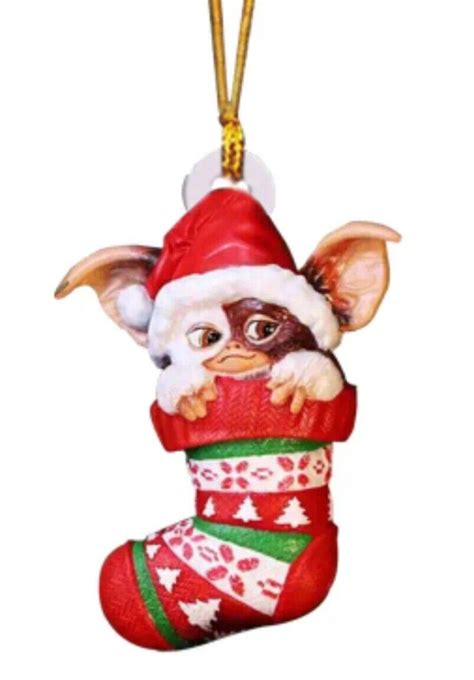 Christmas Gremlins Gizmo Ornament Wearing A Santa Hat In A Stocking