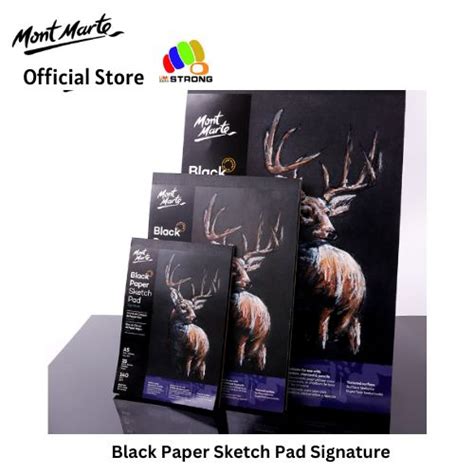 Mont Marte Black Paper Sketch Pad Signature Gsm A A A Sheet