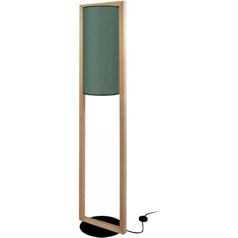 Tosel Lampadaire colonne bois foncé et vert Marron Maison Déco