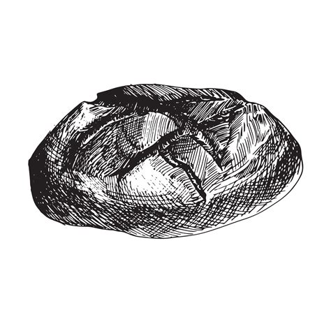 graphic illustration of bread . Black and white sketch on a white background. Suitable for logo ...