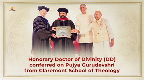 Honorary Doctor Of Divinity Dd Conferred On Pujya Gurudevshri From