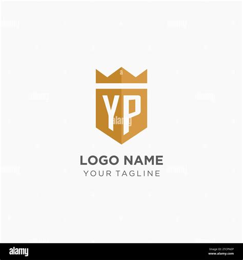 Monogram Yp Logo With Geometric Shield And Crown Luxury Elegant