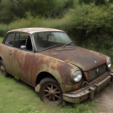 Un Coche Viejo Y Oxidado Foto Premium