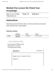 Module Five Lesson Six Check Your Knowledge Early Math4Sec02Fall22.pdf ...