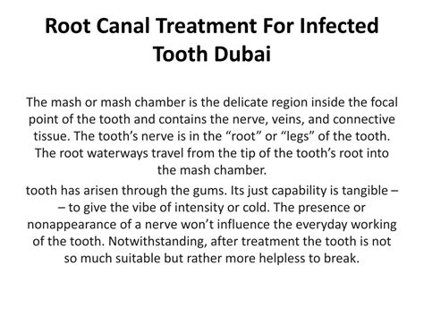 Ppt Root Canal Treatment For Infected Tooth Dubai Powerpoint