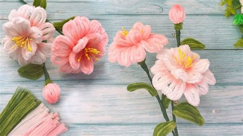 How To Make Beautiful Flower With Pipe Cleaner Chenille Wire Flower