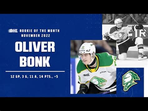 Ohl Rookie Of The Month Oliver Bonk London Knights Youtube