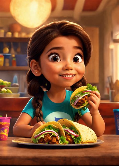 Lexica Pixar Animation Of Year Old Eva Longoria With A Braid Eating