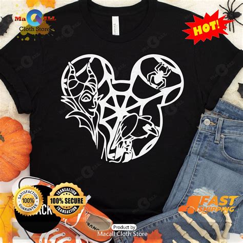 Hot Disney Halloween Outline Halloween Classic T Shirt Macall Cloth Store Destination For