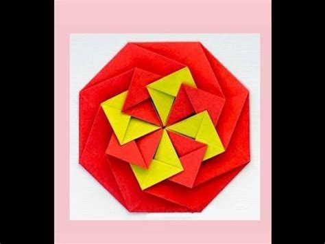 Origami Octagon Flower Octagon Envelope Tarjeta Compleja Christmas