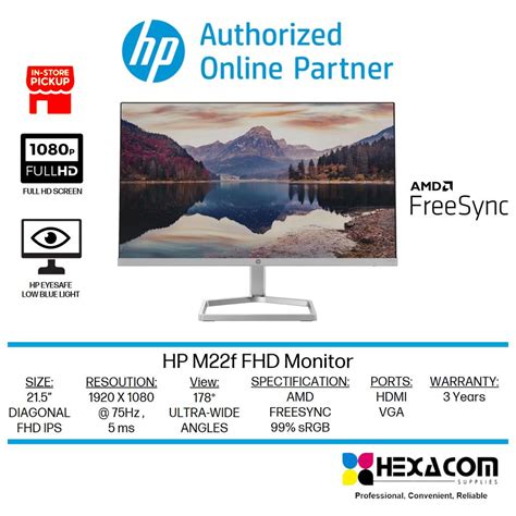 HP M22F FHD IPS LED Monitor 21 5 HDMI VGA 75Hz 5MS AMD Freesync