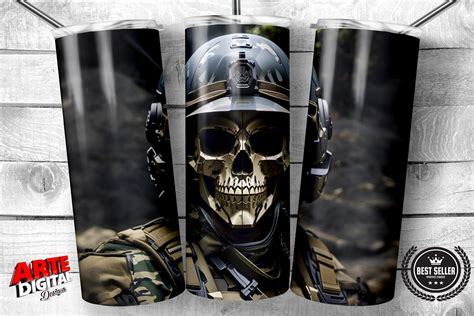 A Soldier Wearing a Helmet with a Skull Graphic by Arte Digital Designs ...