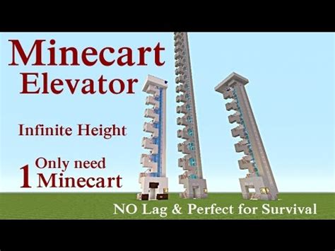 Minecraft Tutorial : Minecart Elevator, Infinite Height with 1 Minecart ...