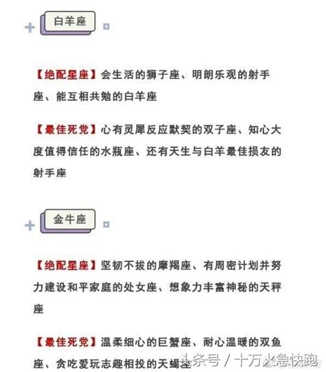 十二星座的絕配星座和最佳死黨星座，你和誰最配呢 每日頭條