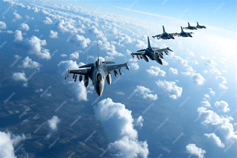 Premium Ai Image A Group Of Fighter Jets Flying Through The Sky