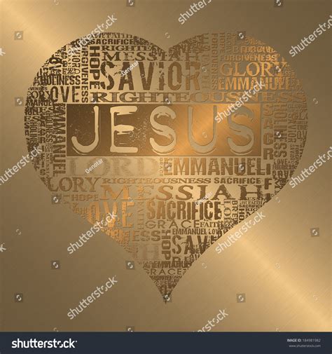 Love Jesus Religious Words Gold Style Stock Illustration 184981982 ...