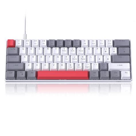 Buy 60% Mechanical Gaming Keyboard, Grey&White Gaming Keyboard with Hot Swappable Linear Red ...