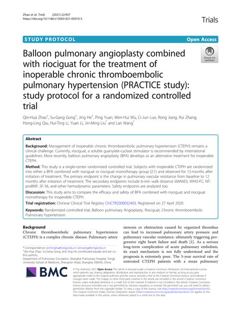 Pdf Balloon Pulmonary Angioplasty Combined With Riociguat For The