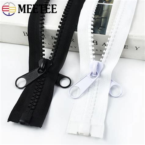 Meetee Resin Zipper M Long Large Zippers Open End Double