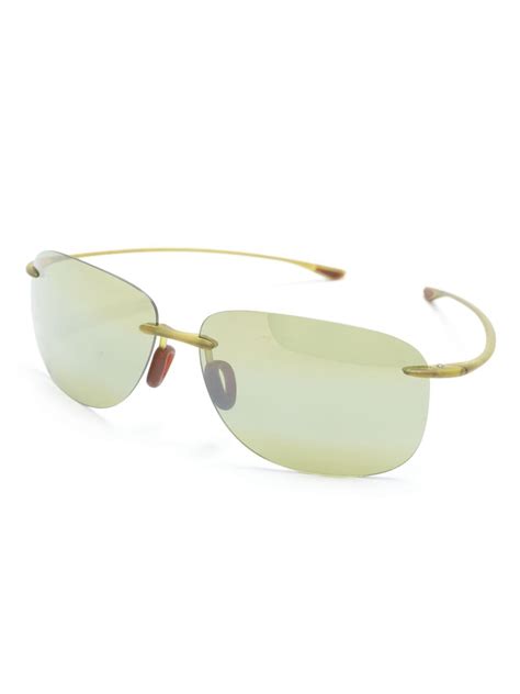 Maui Jim Hikima Rectangle Frame Sunglasses Farfetch