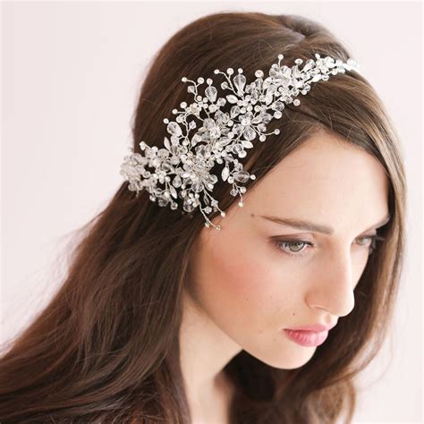 Handmade Crystal Ice Bridal Sparking Headpiece Beaded Wedding Headpiece Bride Accessories Hair