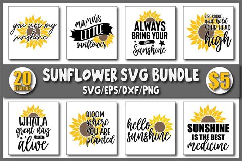 Sunflower Svg Bundle Bundle · Creative Fabrica