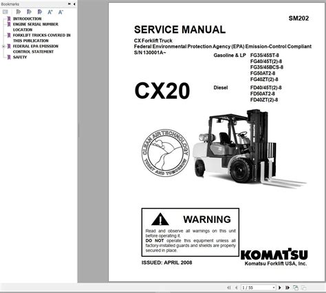 Komatsu Fg D A C T Z Cx Forklift Service Parts Shop