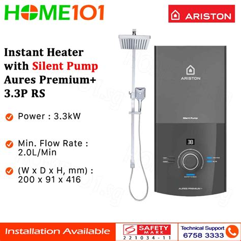 Ariston Instant Heater With Silent Pump Aures Premium 3 3P RS TV