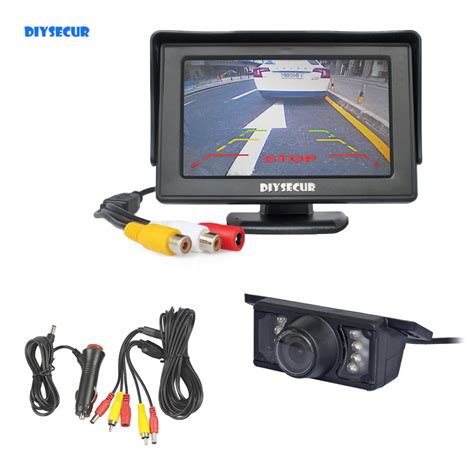 DIYSECUR Wired 4 3 Color TFT LCD Car Monitor HD IR Night Vision Rear